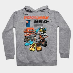 vintage die cast super heroes cars fits in pocket Hoodie